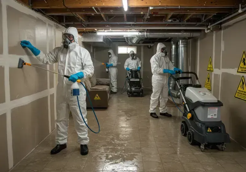 Basement Moisture Removal and Structural Drying process in Freeport, ME